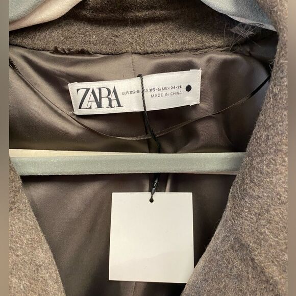 NWT ZARA Wool Coat Sz XS-S - Picture 8 of 10
